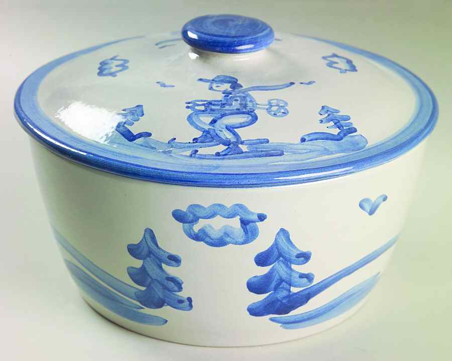 Skier Small Tureen/Baker by M A Hadley-1