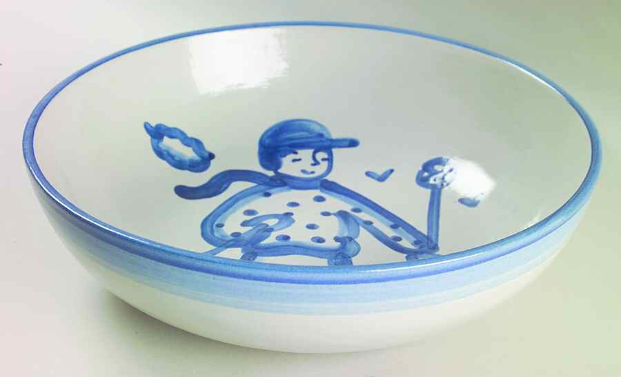 Skier 11" Venetian Bowl by M A Hadley-1