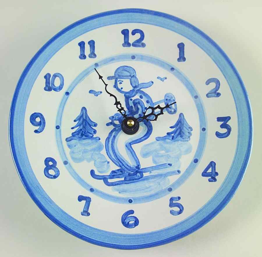 Skier Clock Plate by M A Hadley-1