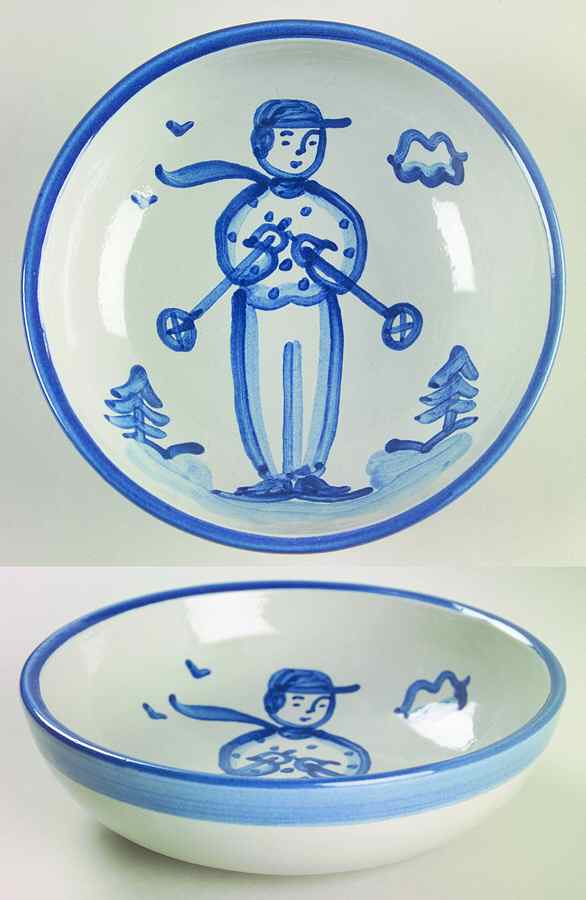 Skier Coupe Soup Bowl by M A Hadley-1