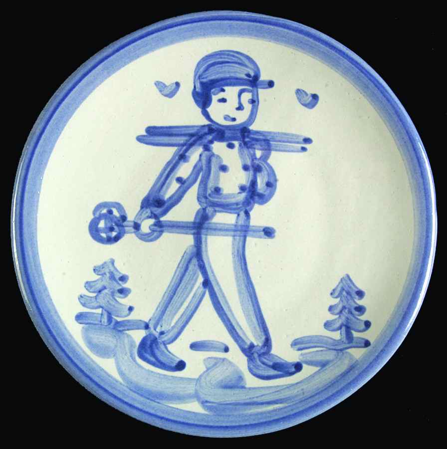 Skier Bread & Butter Plate by M A Hadley-1