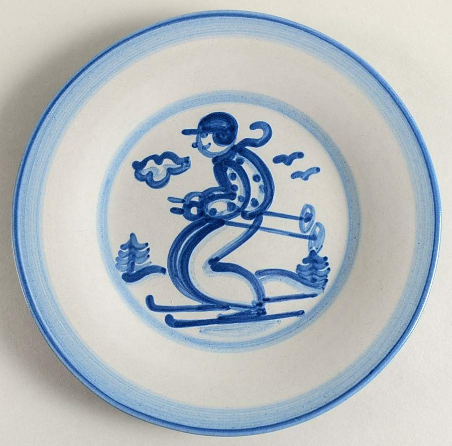 Skier Luncheon Plate by M A Hadley-1