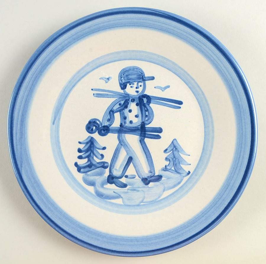 Skier Luncheon Plate by M A Hadley-1