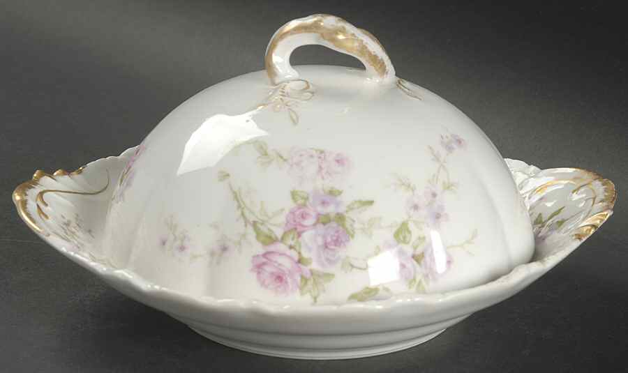 Schleiger 137-2 Round Covered Butter with Strainer by Haviland-1
