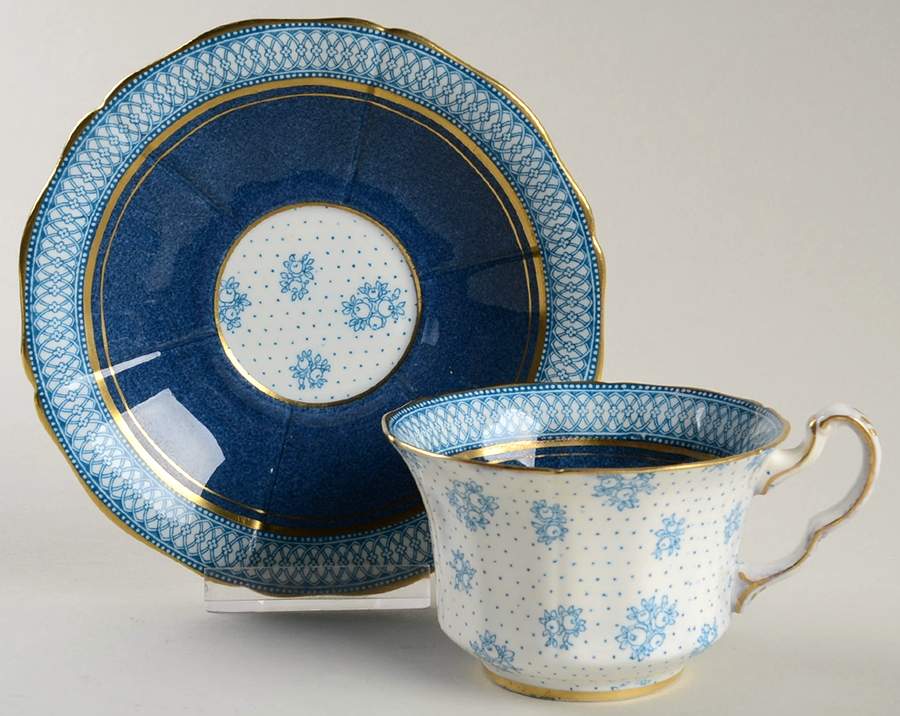 2897 Footed Cup & Saucer Set by E Hughes-1