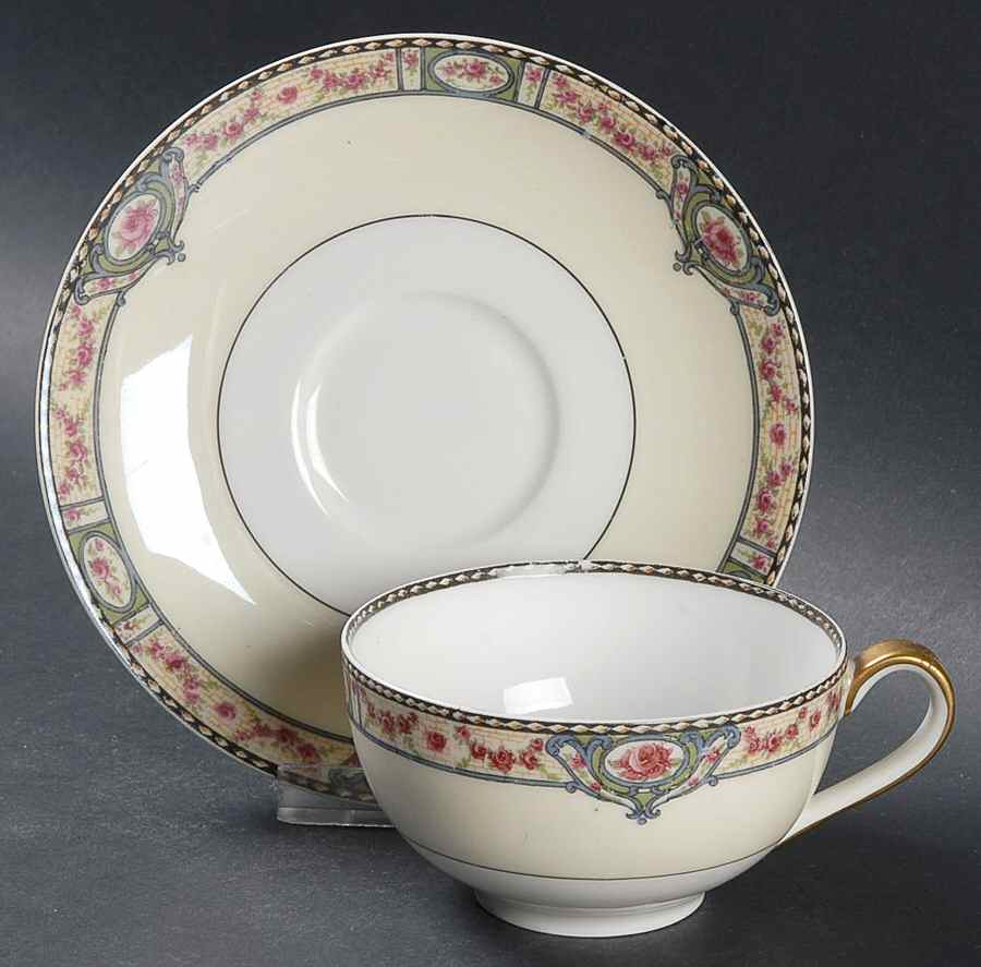 Schleiger 344-1 Flat Cup & Saucer Set by Haviland-1