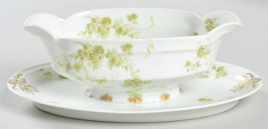 Schleiger 42N Gravy Boat with Attached Underplate by Haviland-1