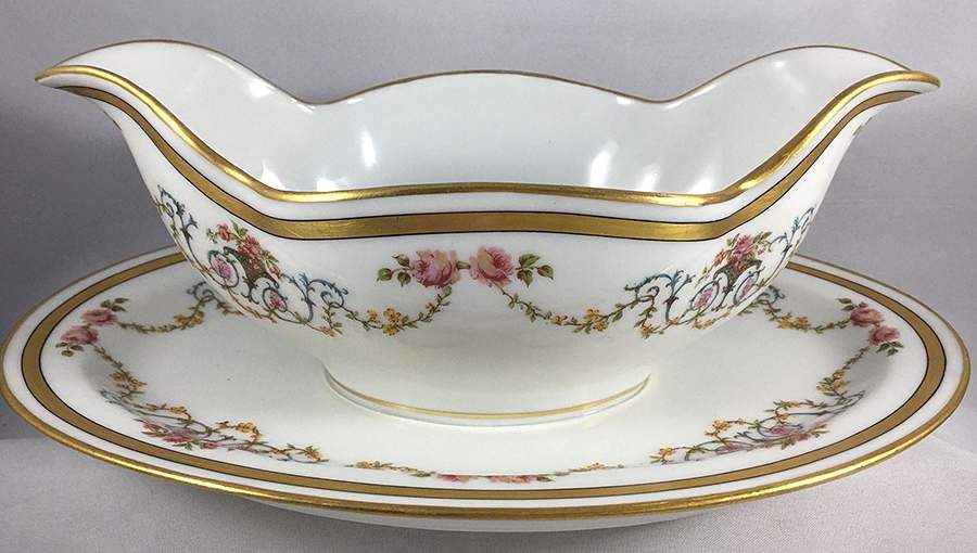 H1253 Gravy Boat with Attached Underplate by Haviland-1