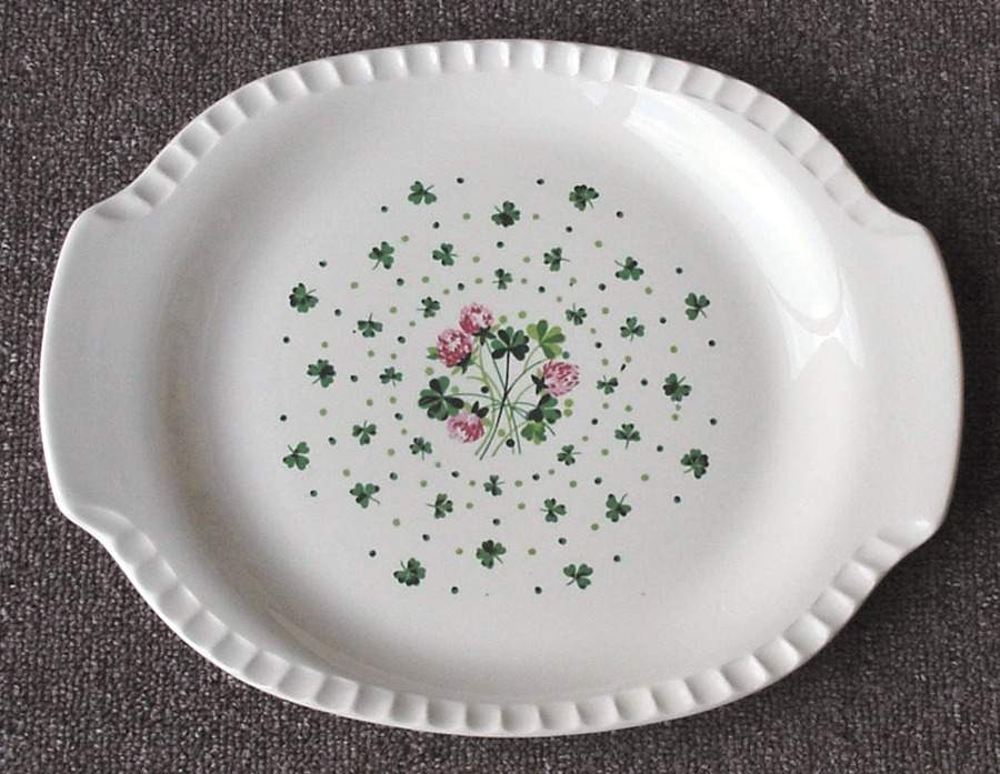 Lucky Clover 12" Oval Serving Platter by Harmony House China-1