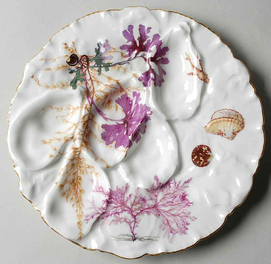 Sea Life Oyster Plate by Haviland-1