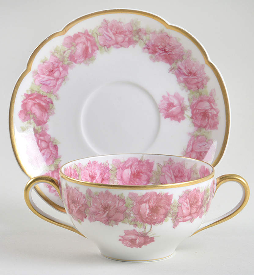Schleiger 55k Flat Bouillon Cup & Saucer by Haviland-1