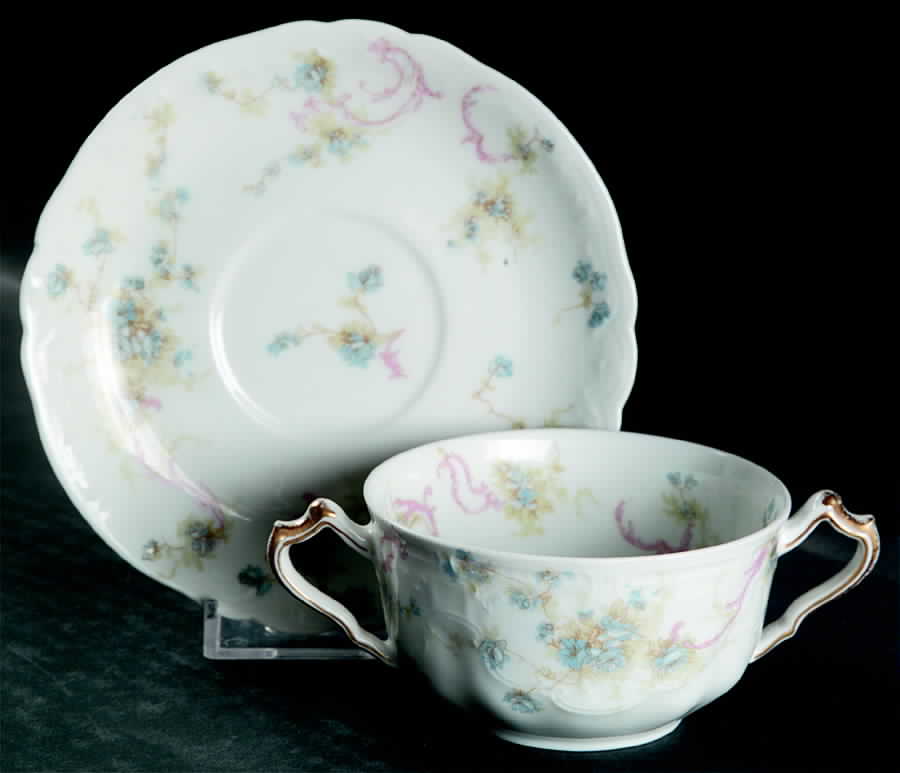 Schleiger 57R Flat Bouillon Cup & Saucer by Haviland-1