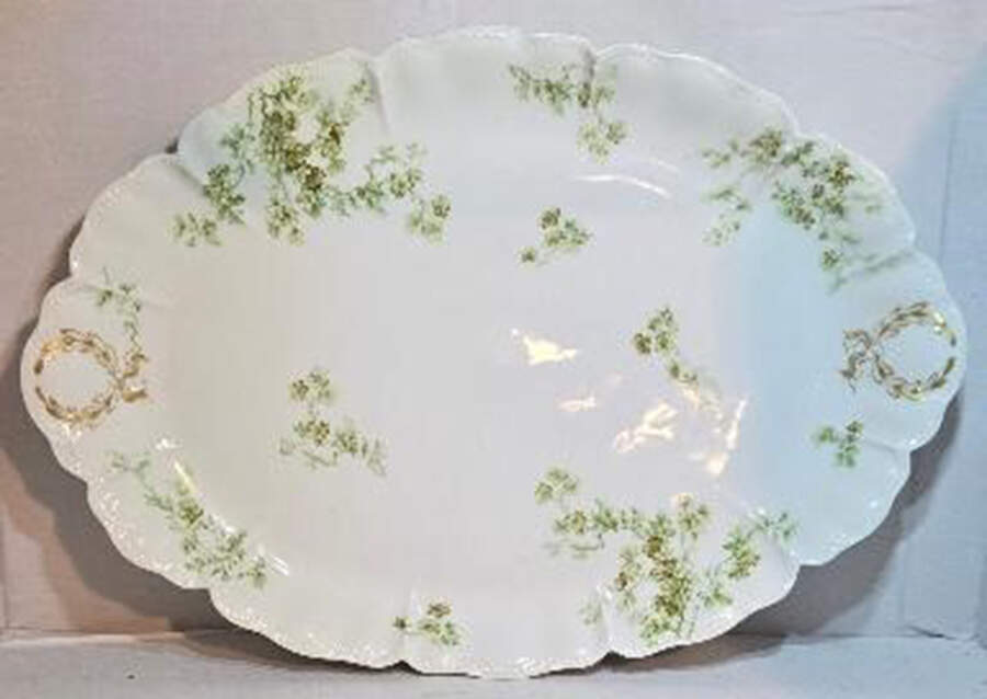 Schleiger 58k 16" Oval Serving Platter by Haviland-1