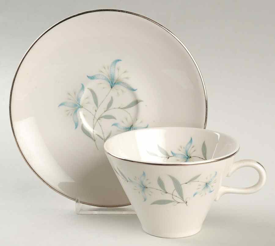 Cynthia Flat Cup & Saucer Set by Homer Laughlin -1