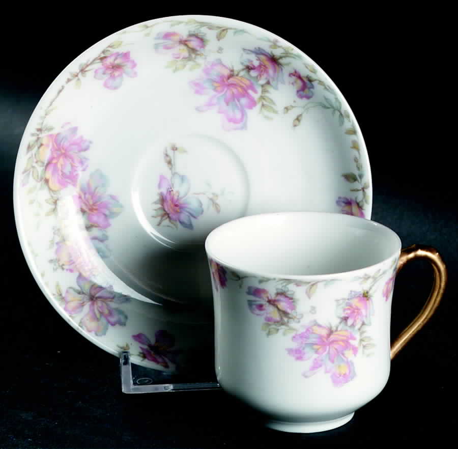Schleiger 69b Flat Demitasse Cup & Saucer Set by Haviland-1