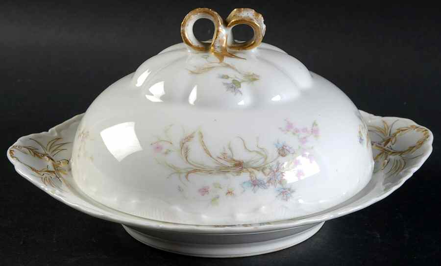Schleiger 70H Round Covered Butter with Strainer by Haviland-1