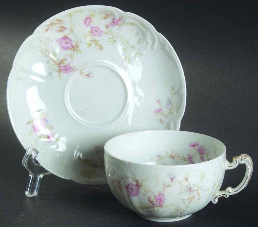 Schleiger 71D Flat Cup & Saucer Set by Haviland-1