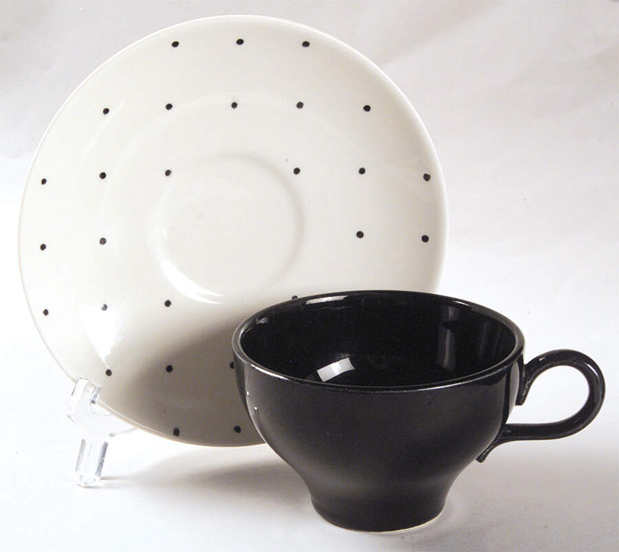 Confetti Footed Cup & Saucer Set by Homer Laughlin -1