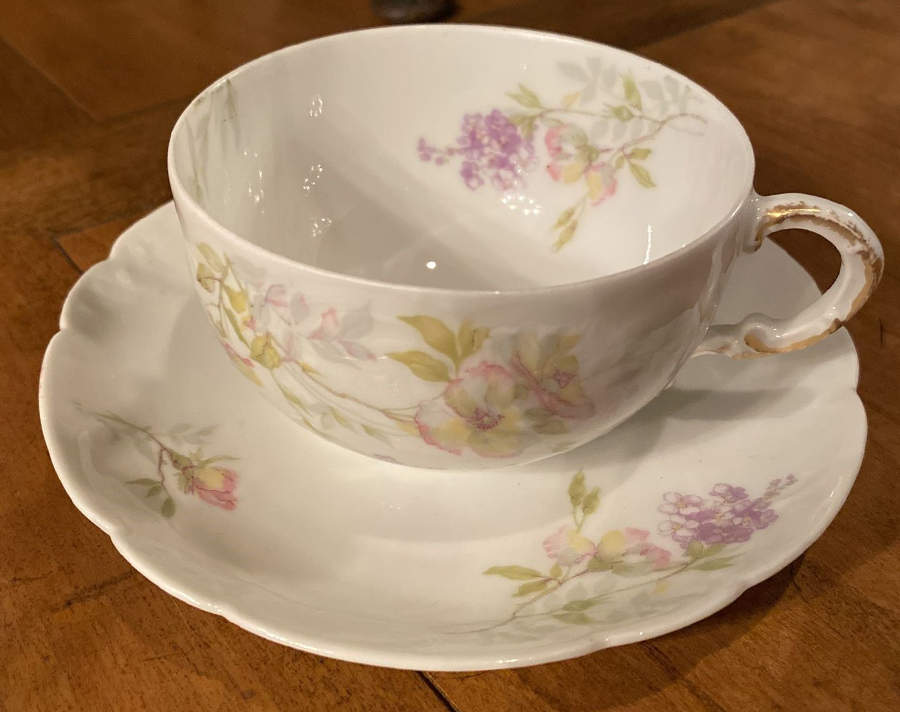Schleiger 139 Flat Cup & Saucer Set by Haviland-1