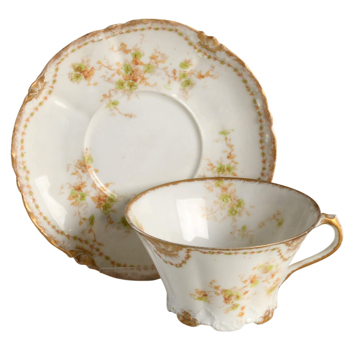 Schleiger 159J Flat Cup & Saucer Set by Haviland-1