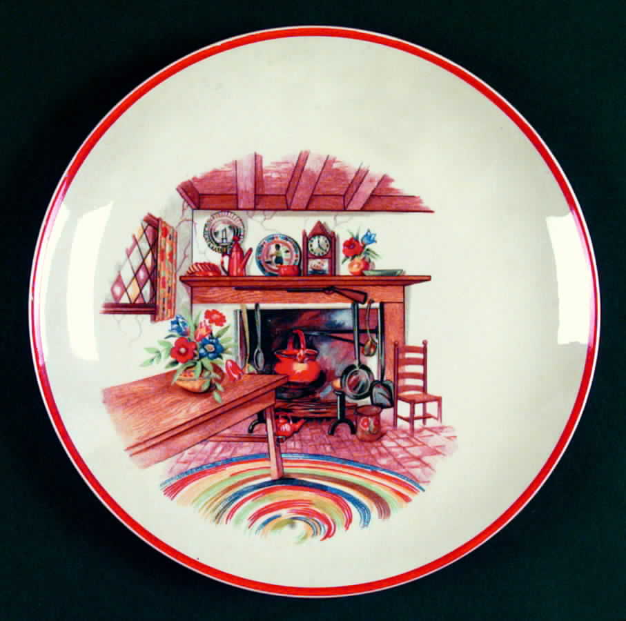 Colonial Kitchen (Rhythm, Redband) Dinner Plate by Homer Laughlin -1