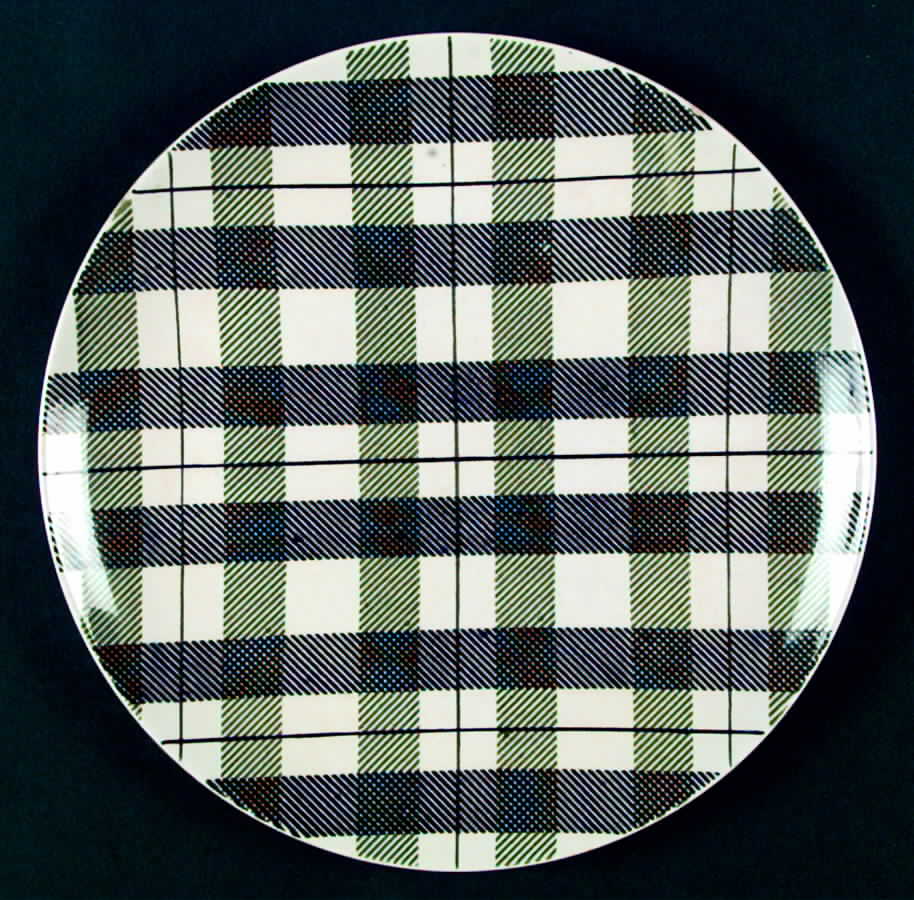 Highland Plaid (Green Black) Dinner Plate by Homer Laughlin -1