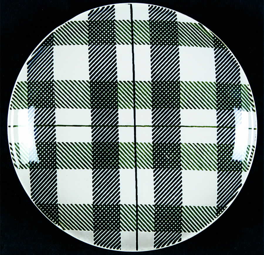 Highland Plaid (Green Black) Bread & Butter Plate by Homer Laughlin -1