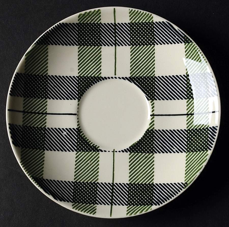Highland Plaid (Green Black) Saucer by Homer Laughlin -1