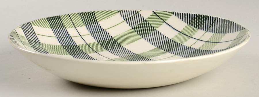 Highland Plaid (Green Black) Coupe Soup Bowl by Homer Laughlin -1