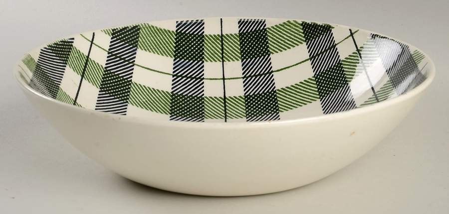 Highland Plaid (Green Black) 8" Round Vegetable Bowl by Homer Laughlin -1