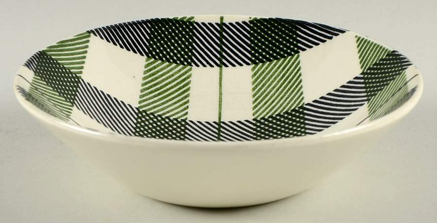 Highland Plaid (Green Black) Fruit/Dessert (Sauce) Bowl by Homer Laughlin -1