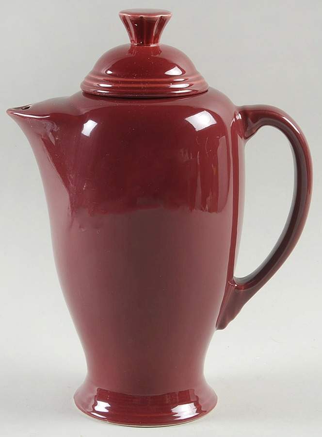 Fiesta Cinnabar (Intro 2000) Coffee Pot & Lid by Homer Laughlin -1