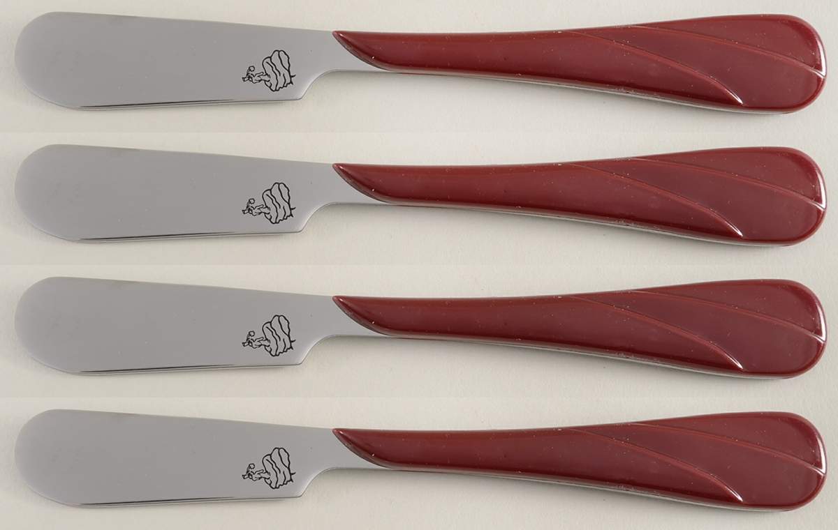Fiesta Cinnabar (Intro 2000) Spreader - Set of 4 by Homer Laughlin -1
