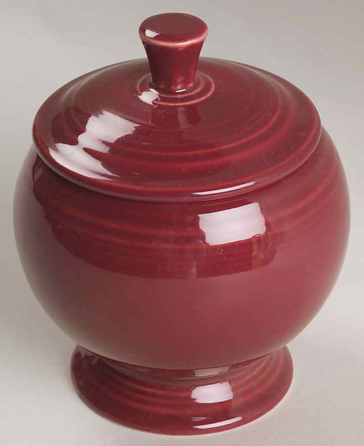 Fiesta Cinnabar (Intro 2000) Individual Sugar Bowl & Lid by Homer Laughlin -1