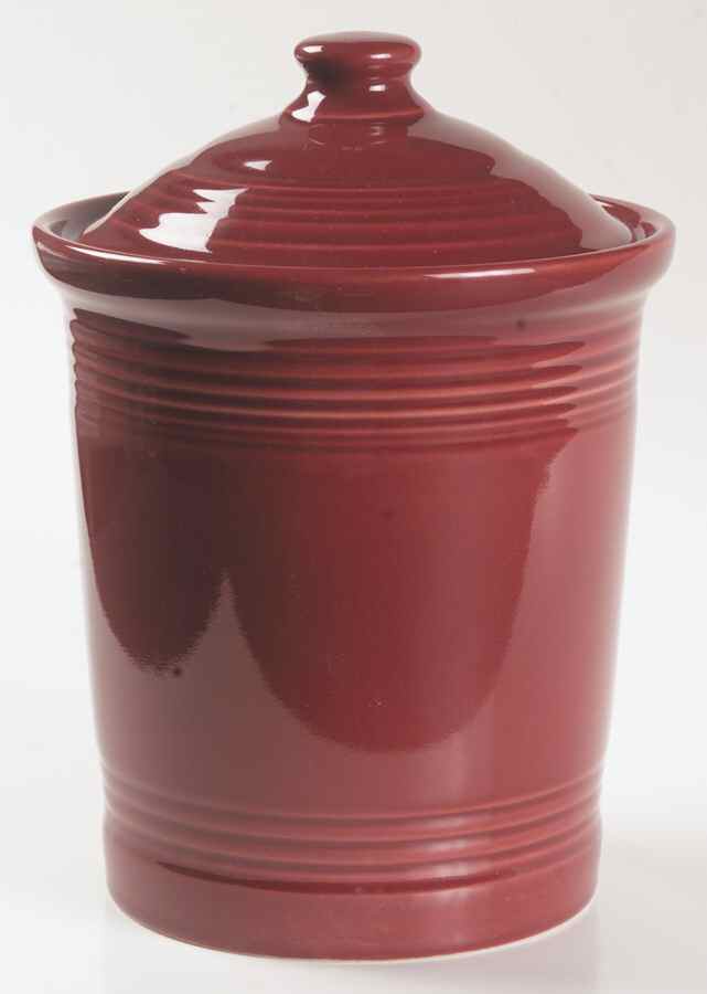 Fiesta Cinnabar (Intro 2000) Medium Canister & Lid by Homer Laughlin -1