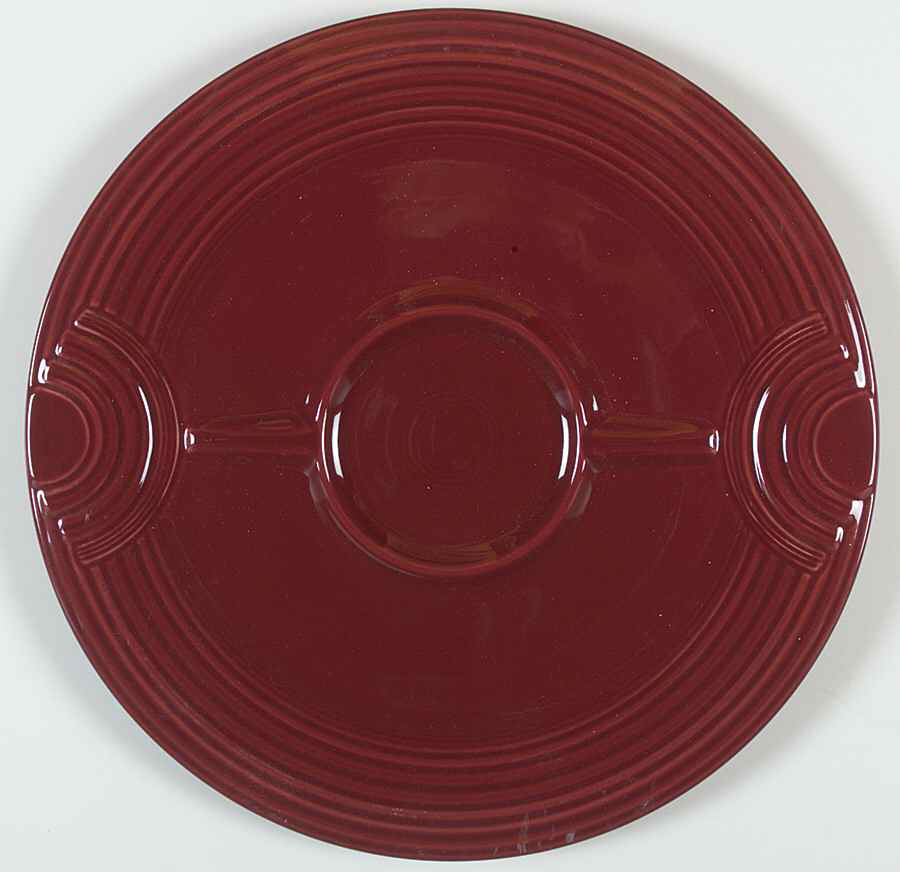 Fiesta Cinnabar (Intro 2000) Hostess Tray for Chip and Dip by Homer Laughlin -1