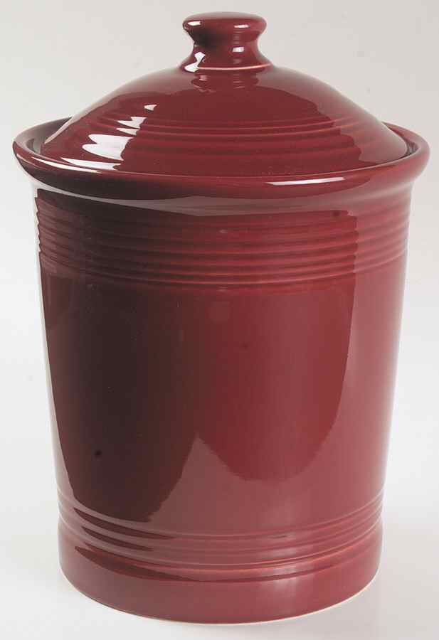 Fiesta Cinnabar (Intro 2000) Large Canister & Lid by Homer Laughlin -1