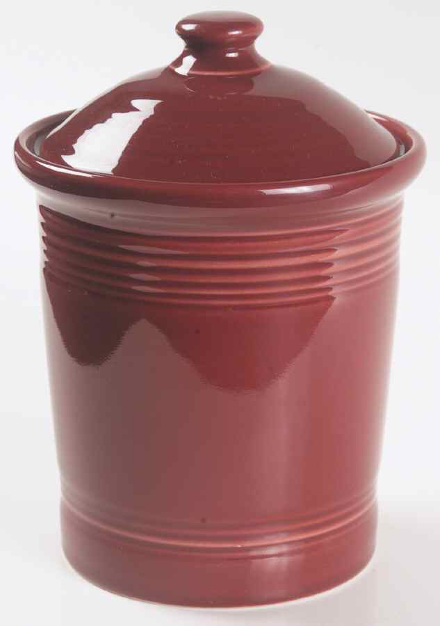 Fiesta Cinnabar (Intro 2000) Small Canister & Lid by Homer Laughlin -1