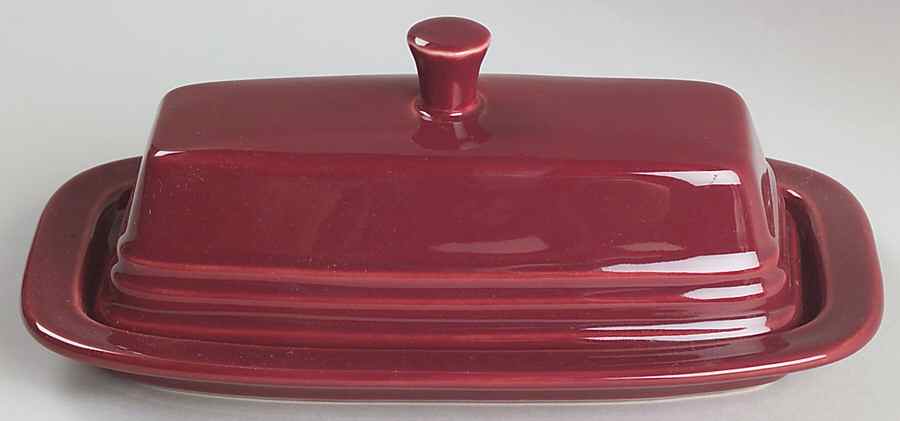 Fiesta Cinnabar (Intro 2000) 1/4 Lb Covered Butter by Homer Laughlin -1
