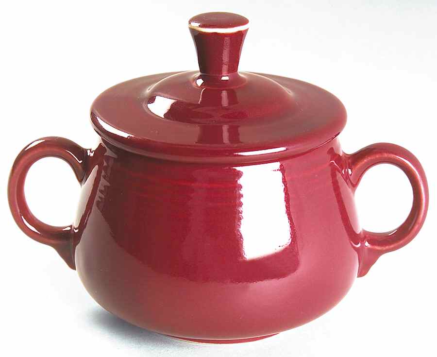 Fiesta Cinnabar (Intro 2000) Sugar Bowl & Lid by Homer Laughlin -1