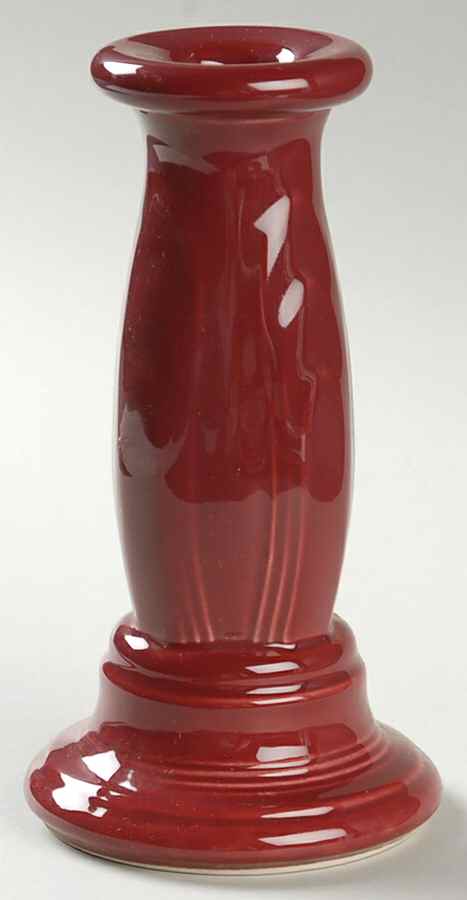 Fiesta Cinnabar (Intro 2000) 6" Candlestick by Homer Laughlin -1