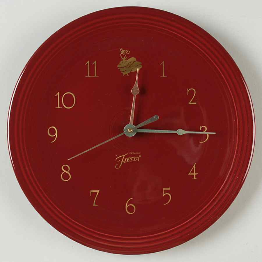 Fiesta Cinnabar (Intro 2000) Clock Plate by Homer Laughlin -1