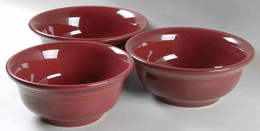 Fiesta Cinnabar (Intro 2000) (3 Piece) Mixing Bowl Set by Homer Laughlin -1
