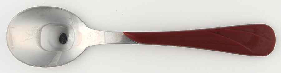 Fiesta Cinnabar (Intro 2000) Oval Place Soup Spoon by Homer Laughlin -1