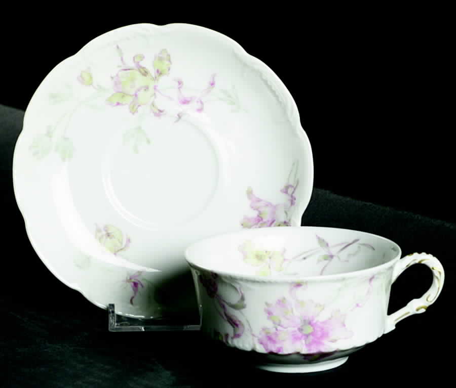 Schleiger 234 Flat Cup & Saucer Set by Haviland-1