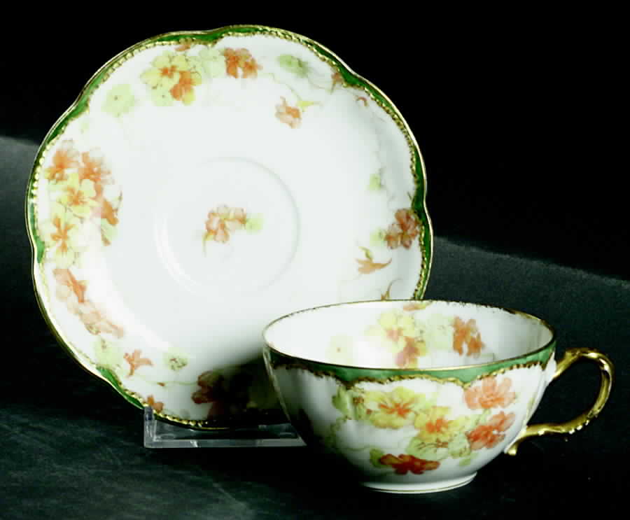 Schleiger 238 Flat Cup & Saucer Set by Haviland-1