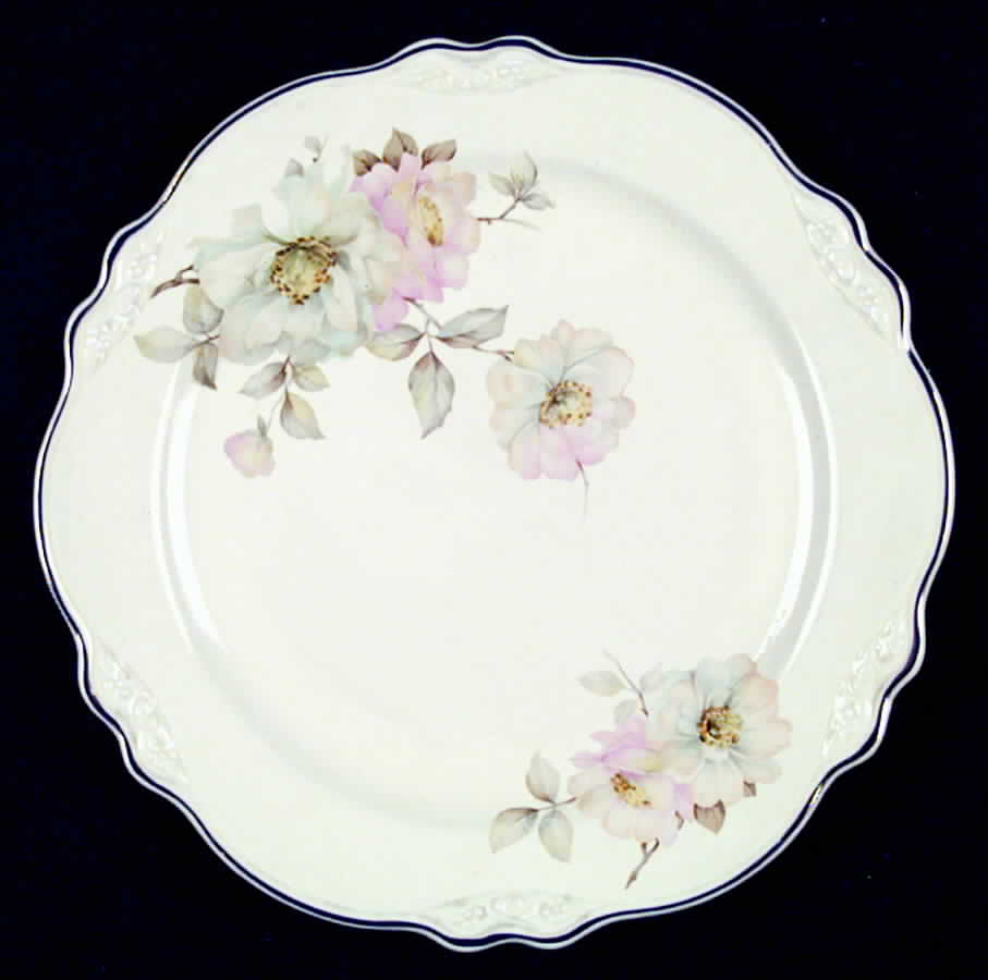 Pastel Wood Rose Dinner Plate by Homer Laughlin -1