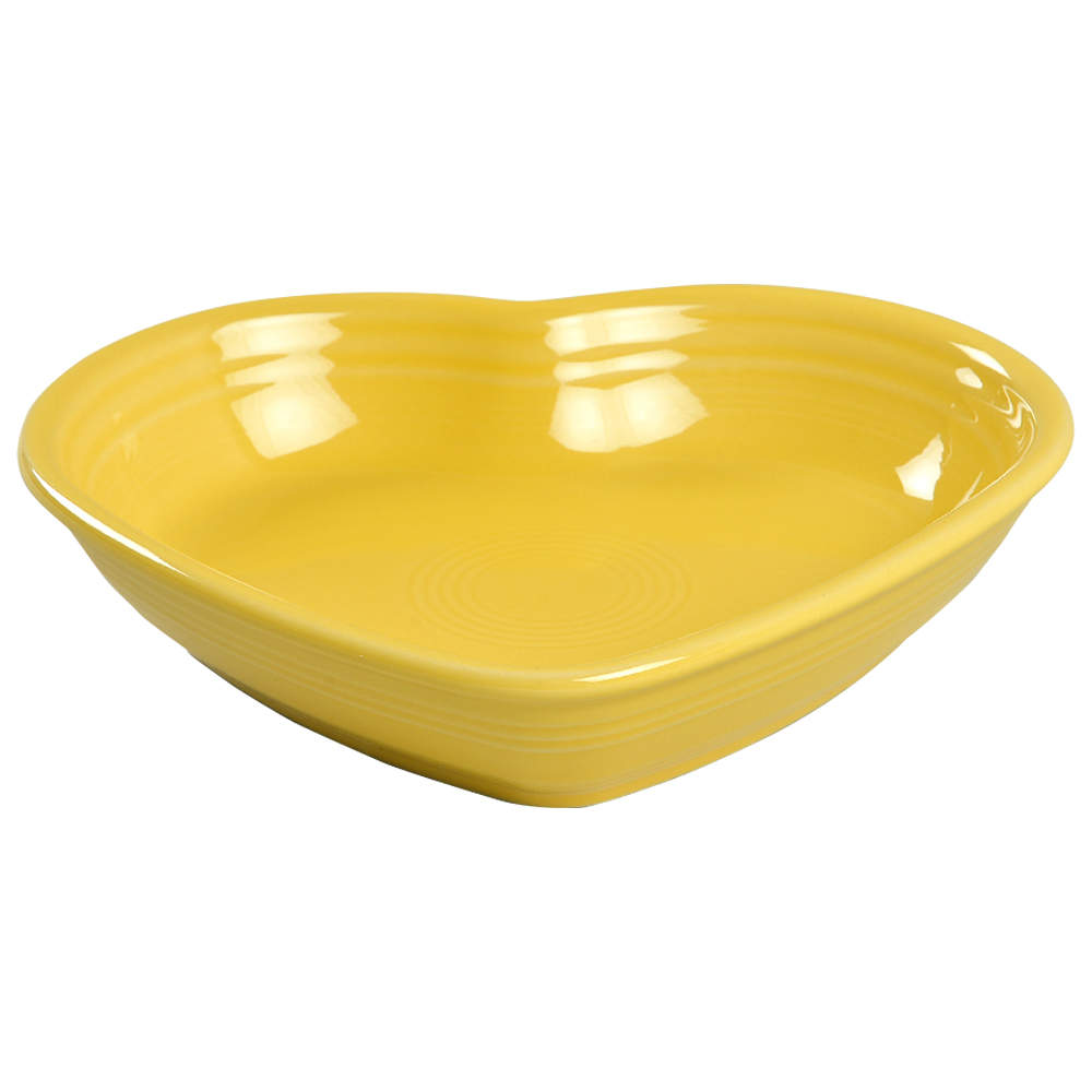 Fiesta Sunflower (Intro 2001) 7" Heart Shaped Bowl by Homer Laughlin -1