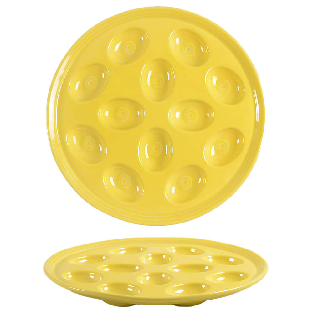 Fiesta Sunflower (Intro 2001) Deviled Egg Plate by Homer Laughlin -1
