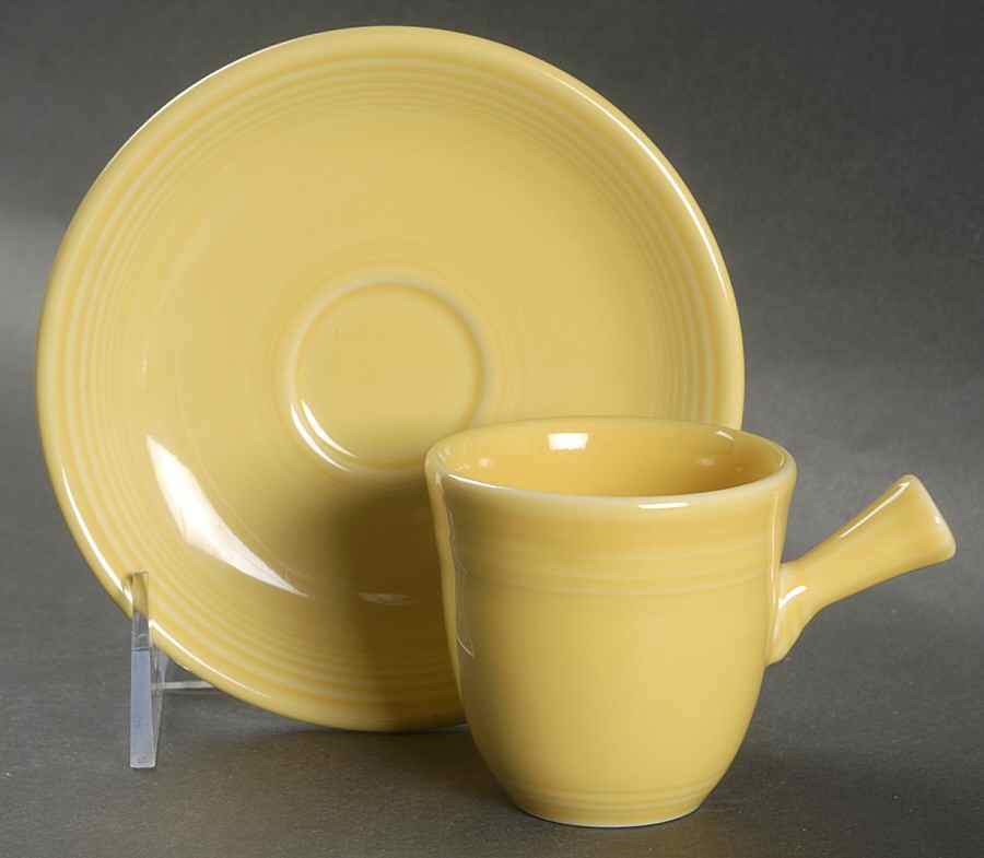 Fiesta Sunflower (Intro 2001) Stick Handle Demitasse Cup & Saucer Set by Homer Laughlin -1